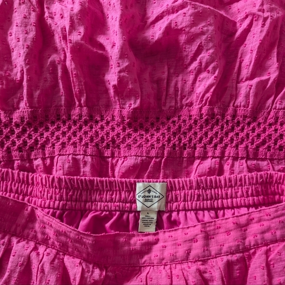Vtg Y2K Coquette Bubblegum Pink Tiered Textured Cutout Maxi Skirt Size Large - Picture 7 of 9